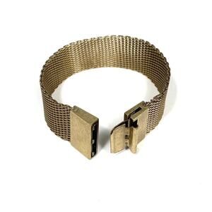 J Crew Bracelet Mesh Brass Tone Vintage 6.25”